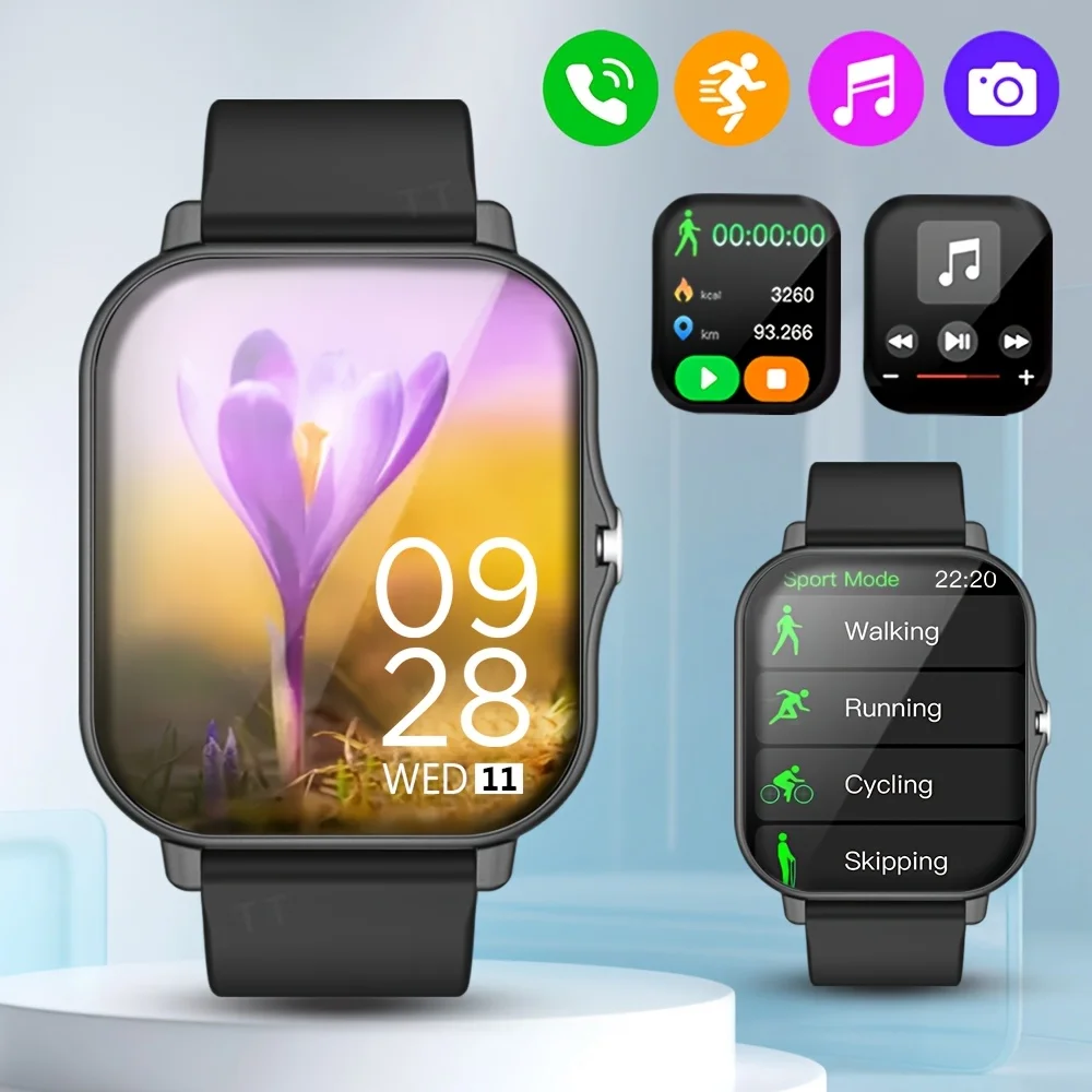 (preto) Novo Smartwatch Multifuncional Com Tela Sensível Ao Toque Hd De 1,83 Polegadas
