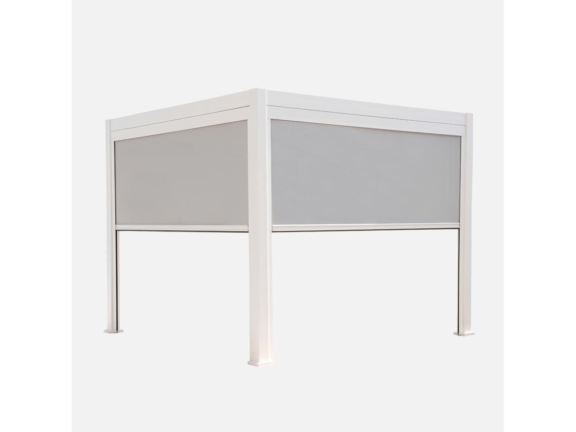 Pérgola Bioclimática De Alumínio Triomphe 3x3m V2 2 Toldos 3m, Branco Sweeek