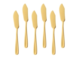 Cuchillos De Mantequilla De Acero Inoxidable 304, 6 Esparcidores De Queso Dorados Para Mermelada Y Postres