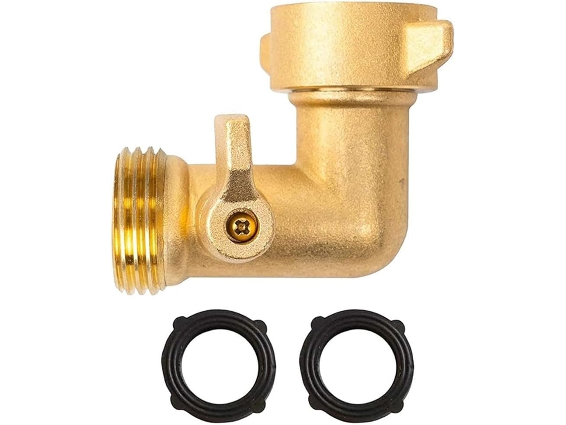 Adaptador De Mangueira Latão Ght 1,9 Cm Com Válvula, Conexão Roscada