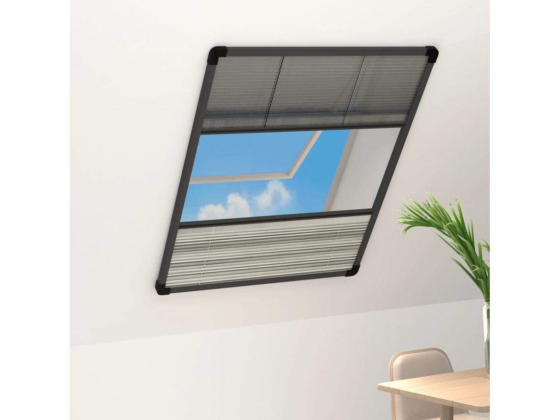 Vidaxl Tela Anti-insetos Plissada Janela + Quebra-luz Alumínio 60x80cm