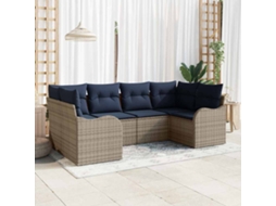 Vidaxl Conjunto De Sofás 6 Unid. Cinzeto