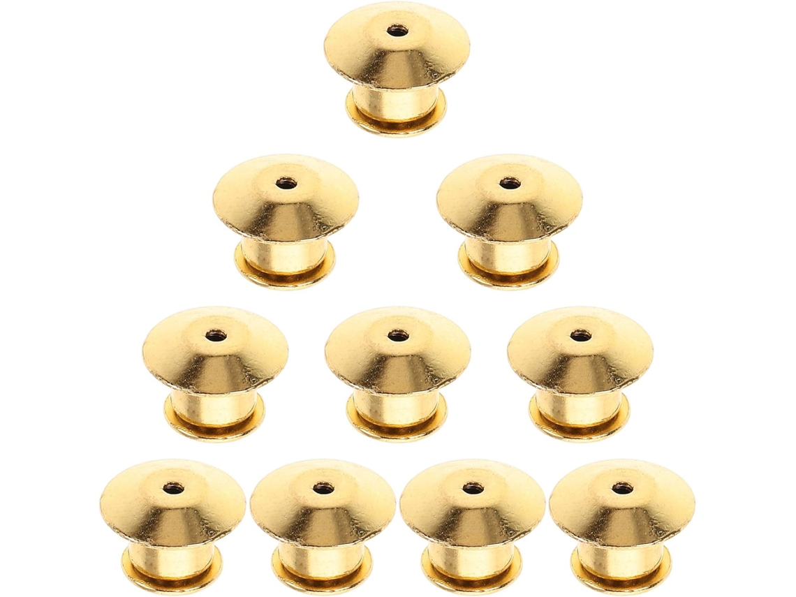 Conjunto De 10 Alfinetes Segurança Planos Em Metal Dourado, Com Trava Traseira, Fechamento Firme Para Roupas, Alfinetes