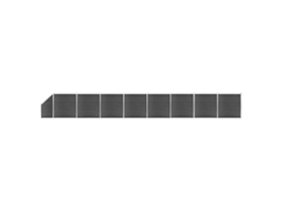 Vidaxl Conjunto De Painel De Vedação Wpc 1484x(105-186) Cm Preto
