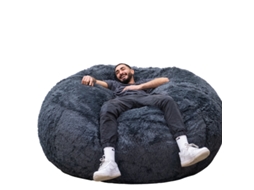 Pufe Gigante Pele Sintética Bananair Cinzento 200 Cm