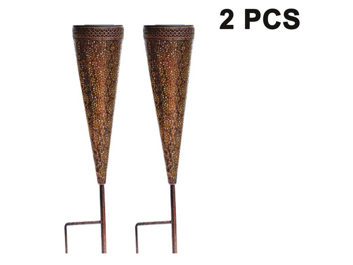 2Pcs Solar Lights Outdoor Lamp On The Lawn Decorative Conical Garden Stakes For Patio Yard Lawn Pathway Decor Landscape Lighting