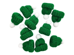 2026 10 Sombreros Mini Navideños para Dulces Cubiertas Accesorios Diy Fiesta Material Tela Color Verde