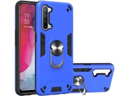 Capa Nível Militar Carro para Oppo Reno 3 HONGWE. Anti-Choque Magnética Azul