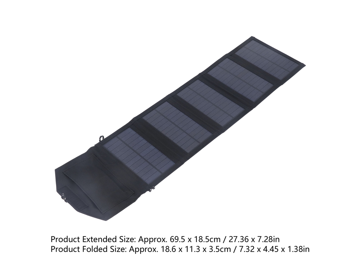 Painel Solar Portátil Plegável 15w 5v Com Saída Dual Usb Para Uso Ao Ar Livre