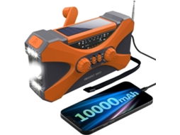 Rádio de Emergência 10000mah, Solar, Meteorológico, Entradas Múltiplas AQUAFORGE