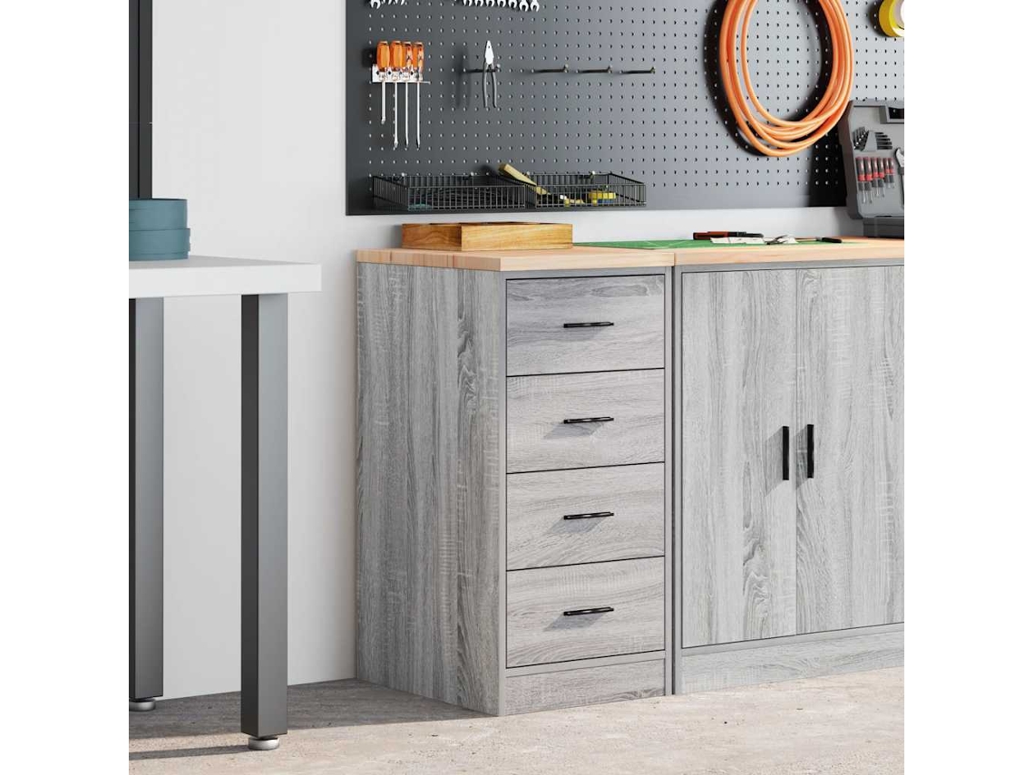 Vidaxl Armário De Arrumação De Garagem Cinzento Sonoma 40x51x85 Cm