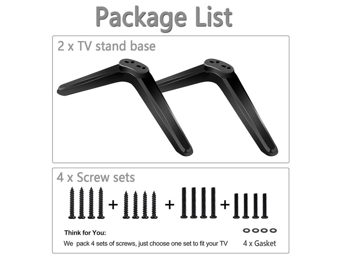 Suporte De Tv Universal Compatível Com A Maioria Das Tvs Tcl Roku De 32, 40, 49, 50 E 55 Polegadas Aquaforge