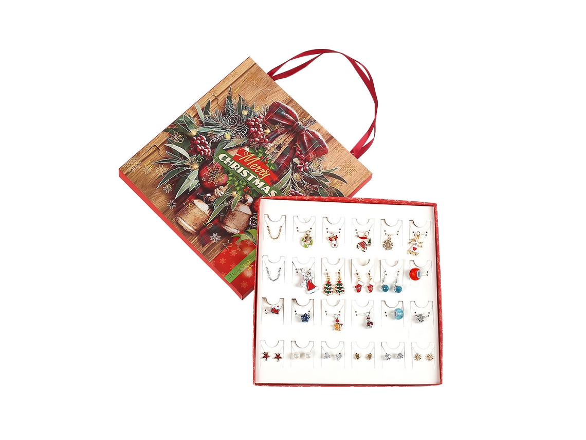 Kit Acessórios Colar Brincos Natal Tamanho 25x25x2.5cm