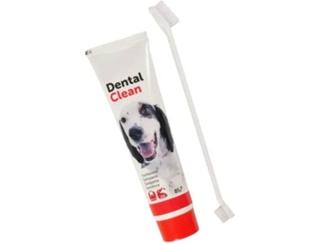 Escova de Dentes e Pasta para Cães FLAMINGO (85 g)