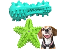 2026 brinquedo de Morder para Cães Escova Dental Tpr Resistente a Mordidas com Som Limpeza de Dentes 2 Peças