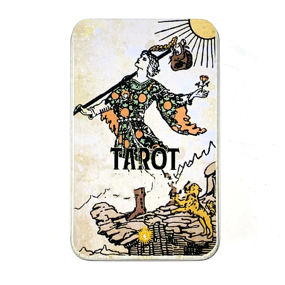 Este Baralho de Tarô Banhado a Ouro Vem em uma Caixa de Metal e Inclui um Guia em Papel, Sendo Perfeito para Iniciantes. MDUG
