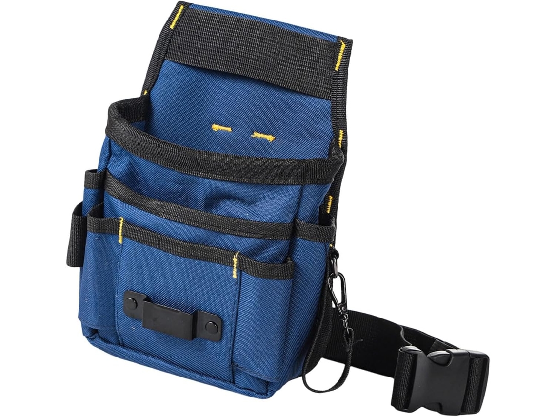 Bolsa resistente para eletricista com amplo espaço de armazenamento para fácil acesso a ferramentas essenciais.