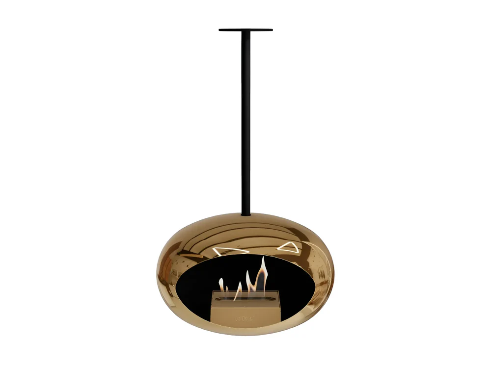 Lareira Bioetanol Suspensa Sky Chromed Rose Gold 1 Le Feu