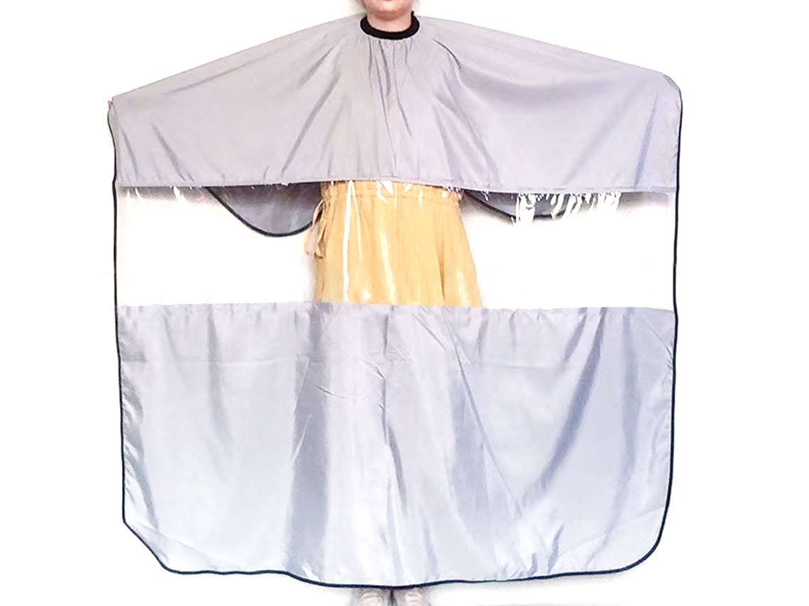 JILLIOPER Capa de Barbeiro com Janela Transparente, Capa Impermeável para Cabeleireiro com Fecho Ajustável, 63x55 polegadas