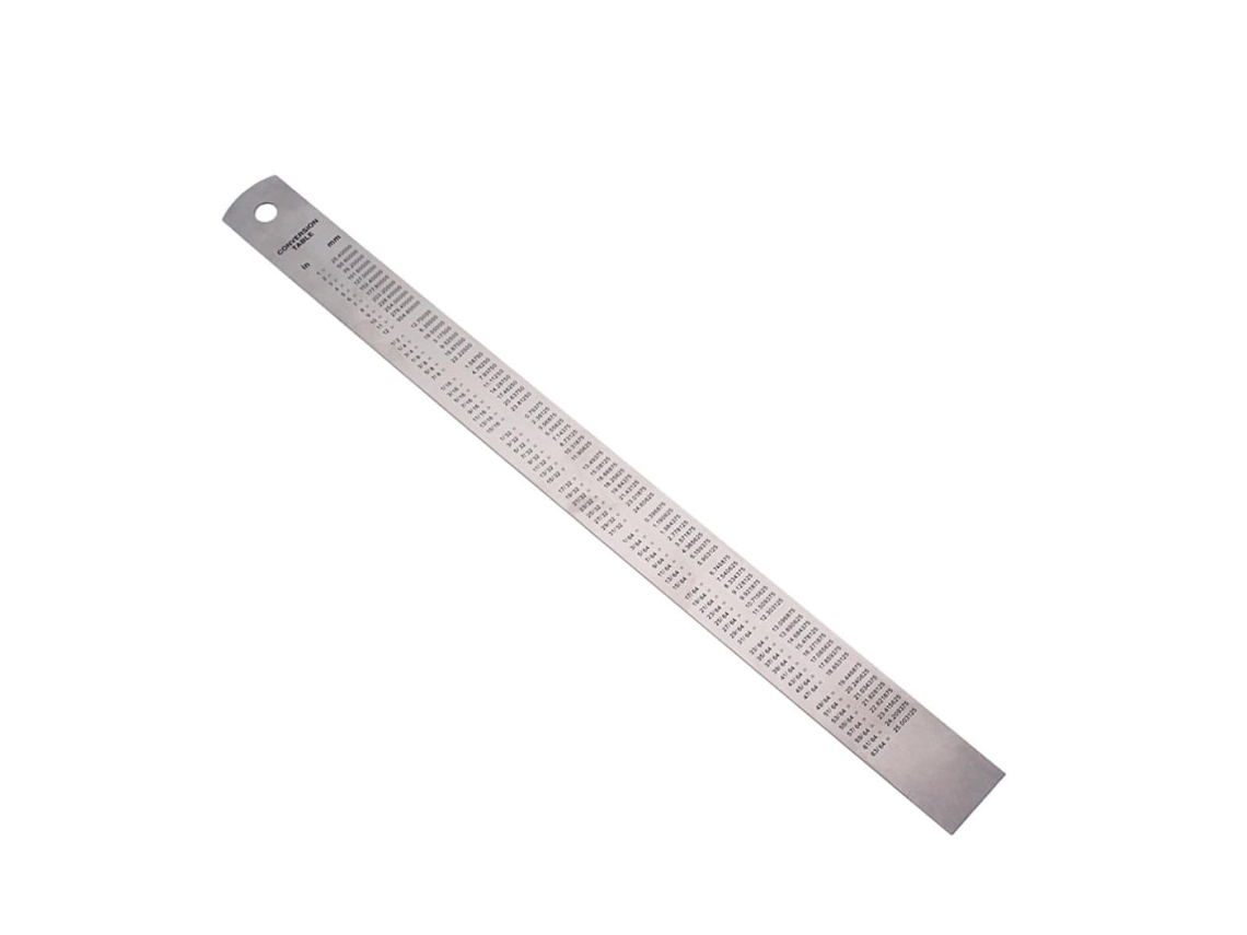 Régua Metálica Dupla Face 33cm 13 Polegadas Feita de Alta Dureza, Ideal para Trabalhos de Papelaria E