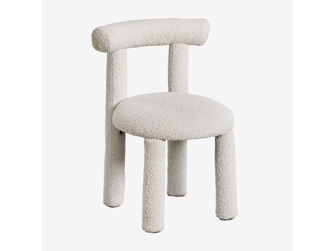 Sklum Pack De 2 Cadeiras De Jantar Estofadas Em Tecido Bouclé Gia Poliéster                       Tecido Bouclé Off White