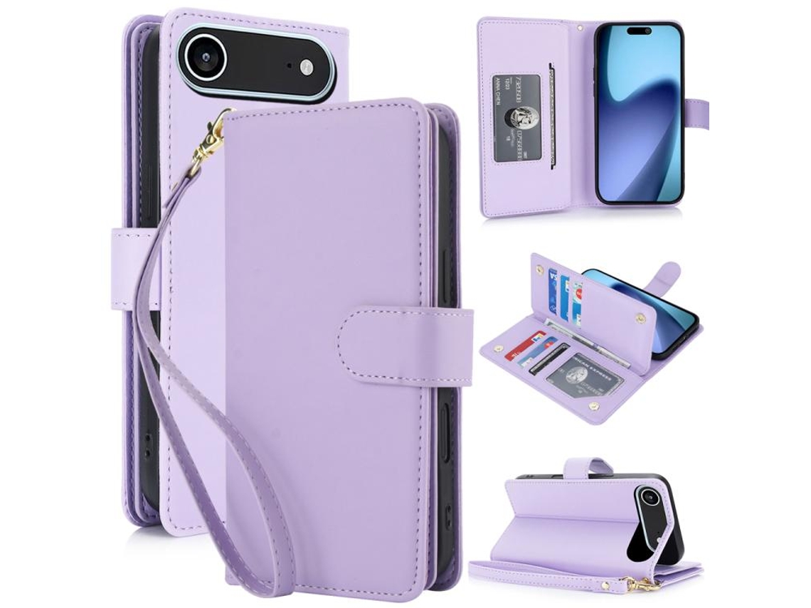 Capa Carteira De Couro Para Iphone Air - Com Rfid - Para Vários Cartões
