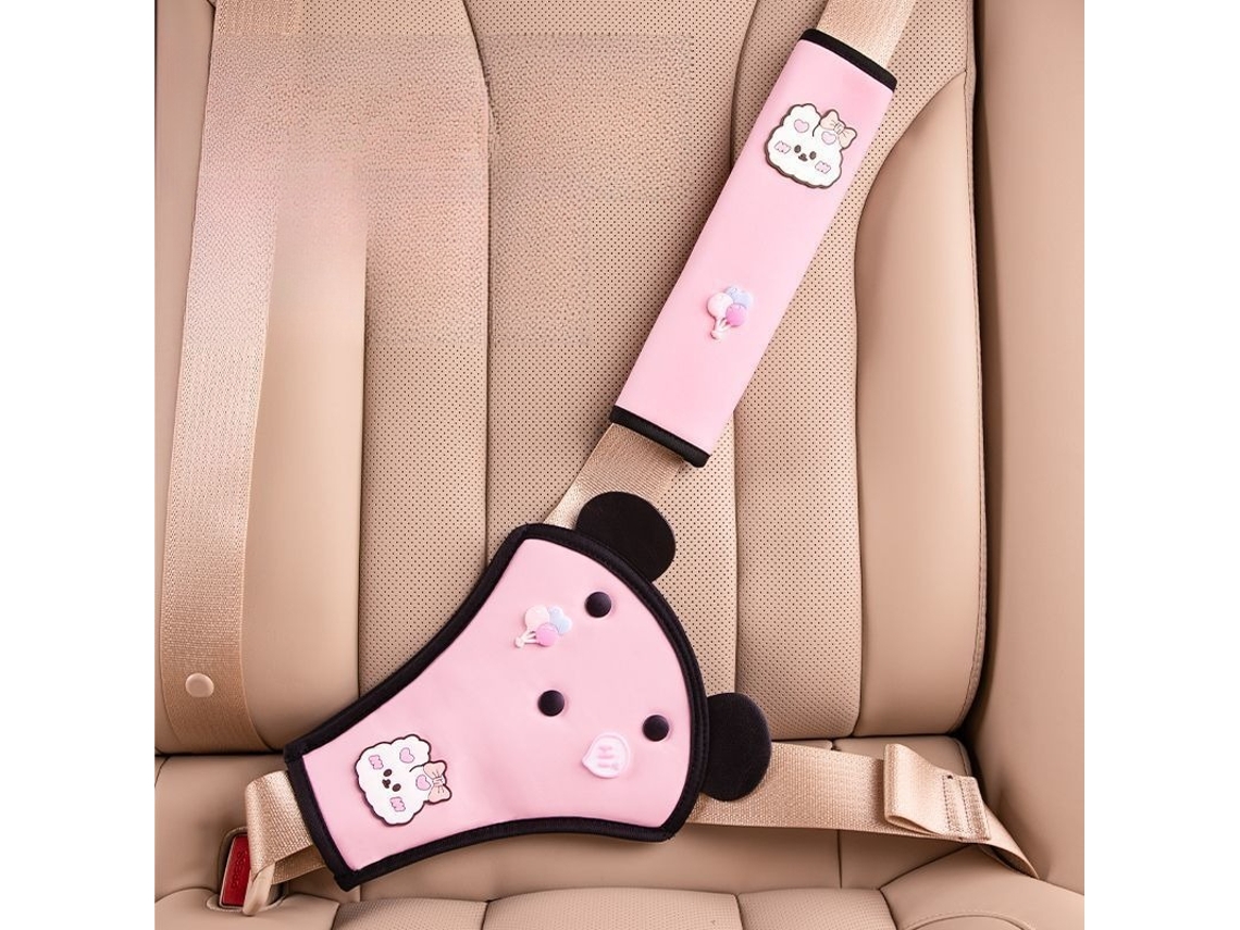 Almofada de cinto de segurança para crianças em pelúcia, antialérgica, rosa, HEXINYIGJLY