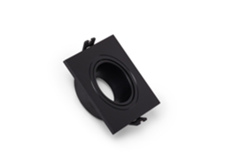 Aro Downlight Quadrado Cónico Basculante Para Lâmpada Led Gu10/gu5.3 Corte Ø 75 Mm Preto Ledkia