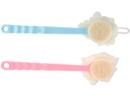 Conjunto De 2 Escovas Banho Com Cerdas Em Formato Flor Para Adultos, Acessórios Azuis E Rosa