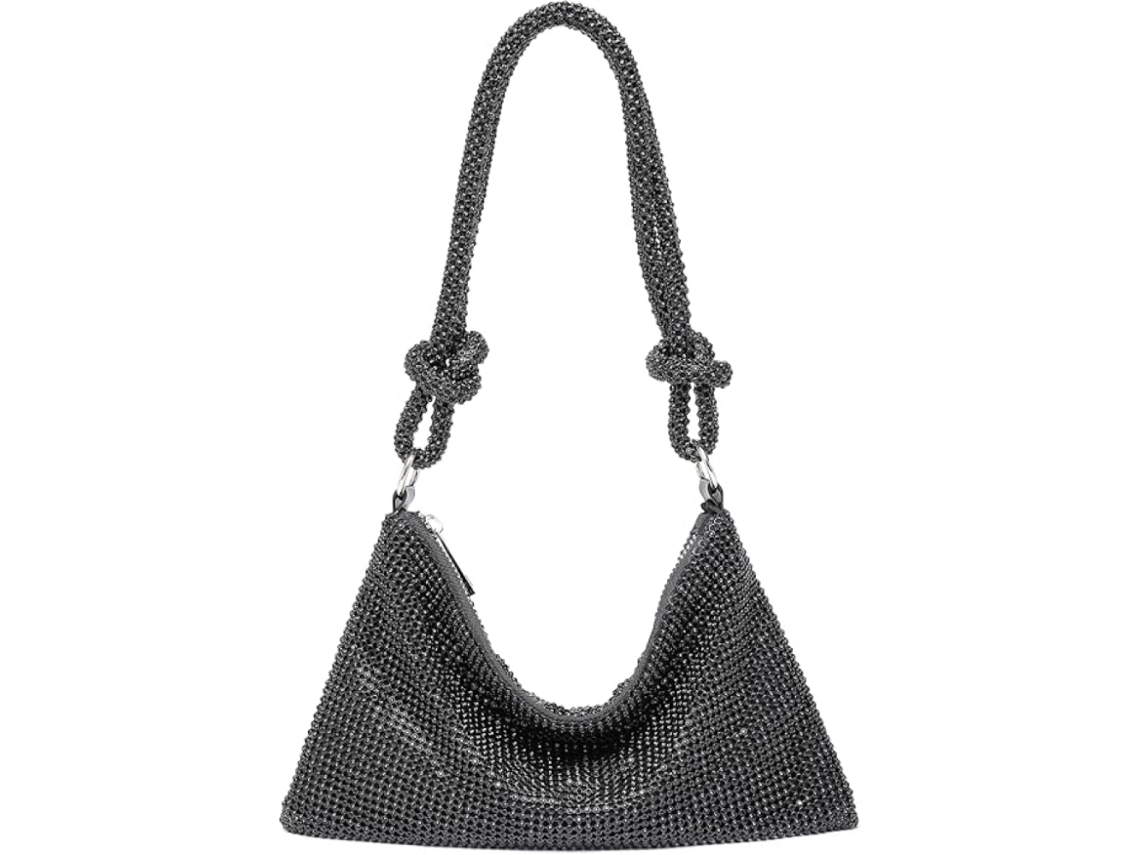 Mala Clutch Preta Brilhante 26x15x1cm – Bolsa Noite Feminina