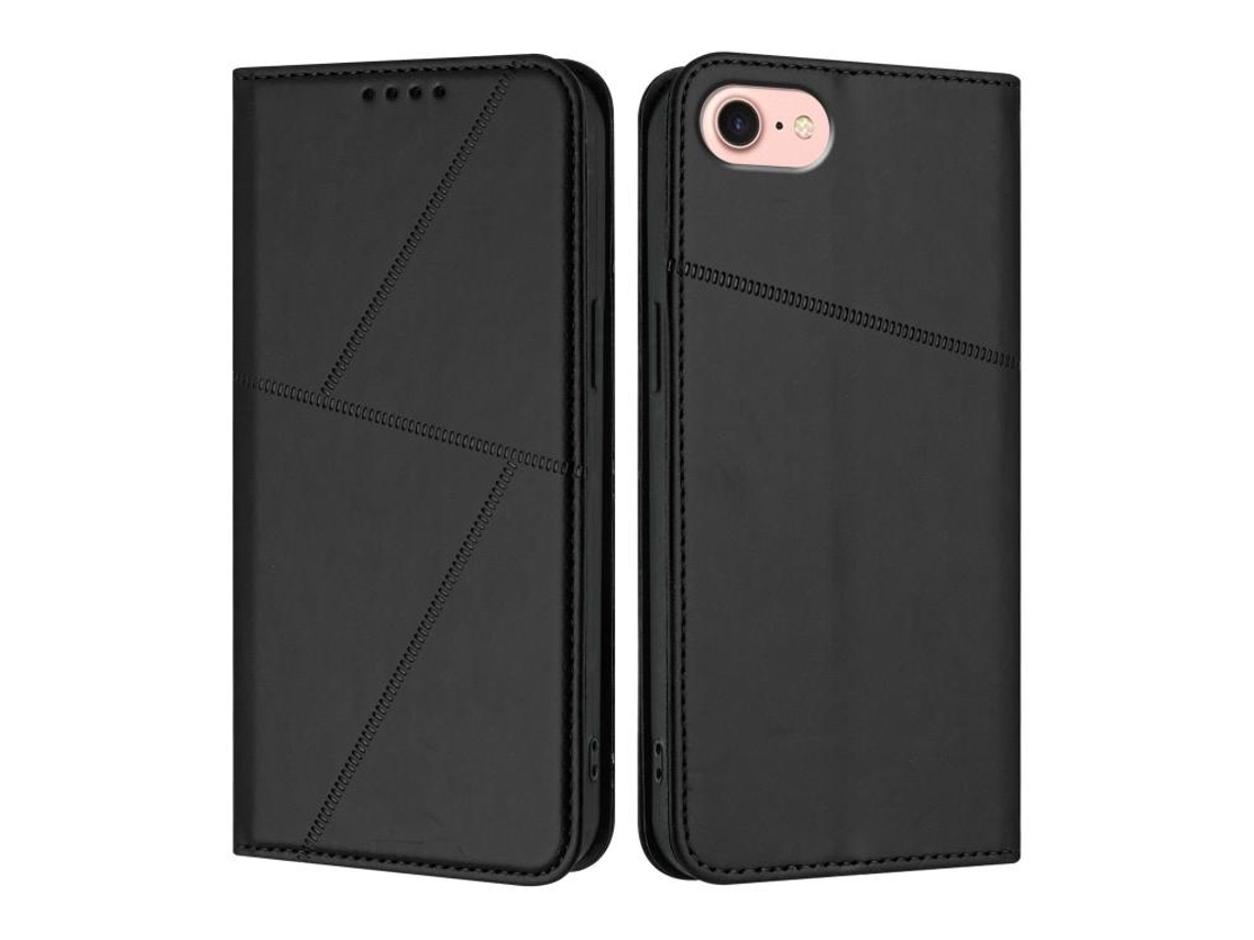 Capa De Couro Fosco Para Iphone 16e - Flip Magnético