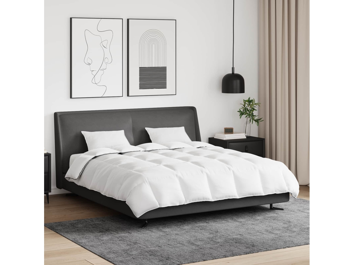 Vidaxl Edredom De Inverno Com Travesseiro 3 Unid. Branco Pena De Ganso