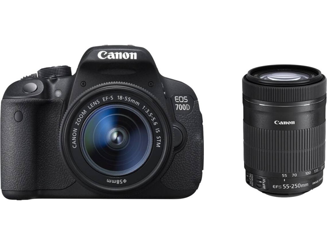 Kit Máquina Fotográfica CANON 700D+18-55IS +55-250IS VUK (APS-C)