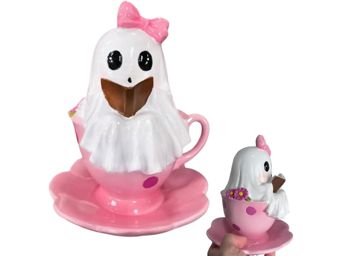 Estatueta De Fantasma De Halloween, Estatueta De Xícara De Chá De Fantasma, Decorações De Halloween Gokoco