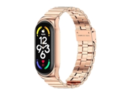 Pulseira De Aço Inoxidável Com Fivela De Bambu Mijobs Cs Para Xiaomi Mi Band 7 / 7 Nfc
