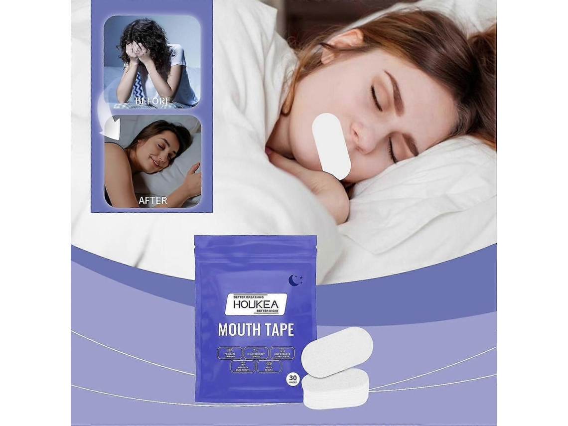 Fita Adesiva Bucal para Dormir, Promove a Respiração Nasal, Tira para Dormir, Auxiliar para Dormir, Respirável. TAISHENGDA