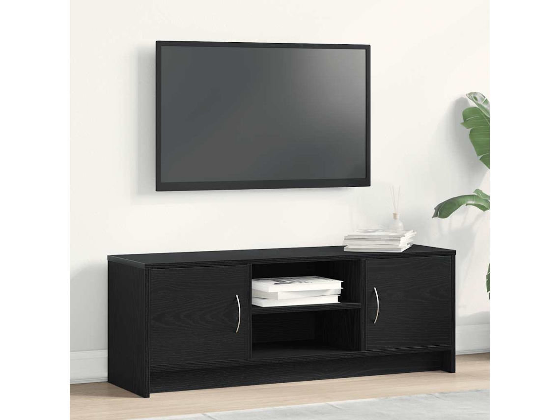 Vidaxl Móvel Para Tv Em Carvalho Preto, 102x30x37,5 Cm, Madeira Engenheirada
