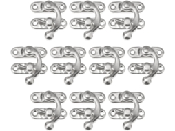 Conjunto De 10 Dobradiças E Fechos Ferro Branco Para Caixa Joias,