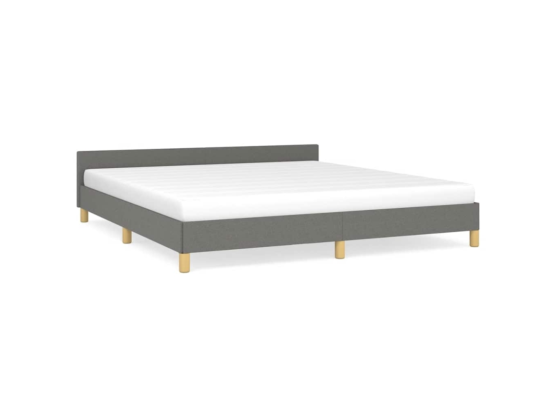 Bed Frame With Headboard, Bed Frames With Headboard Vidaxl Cinzeto Tecido (180 X 200 Cm)