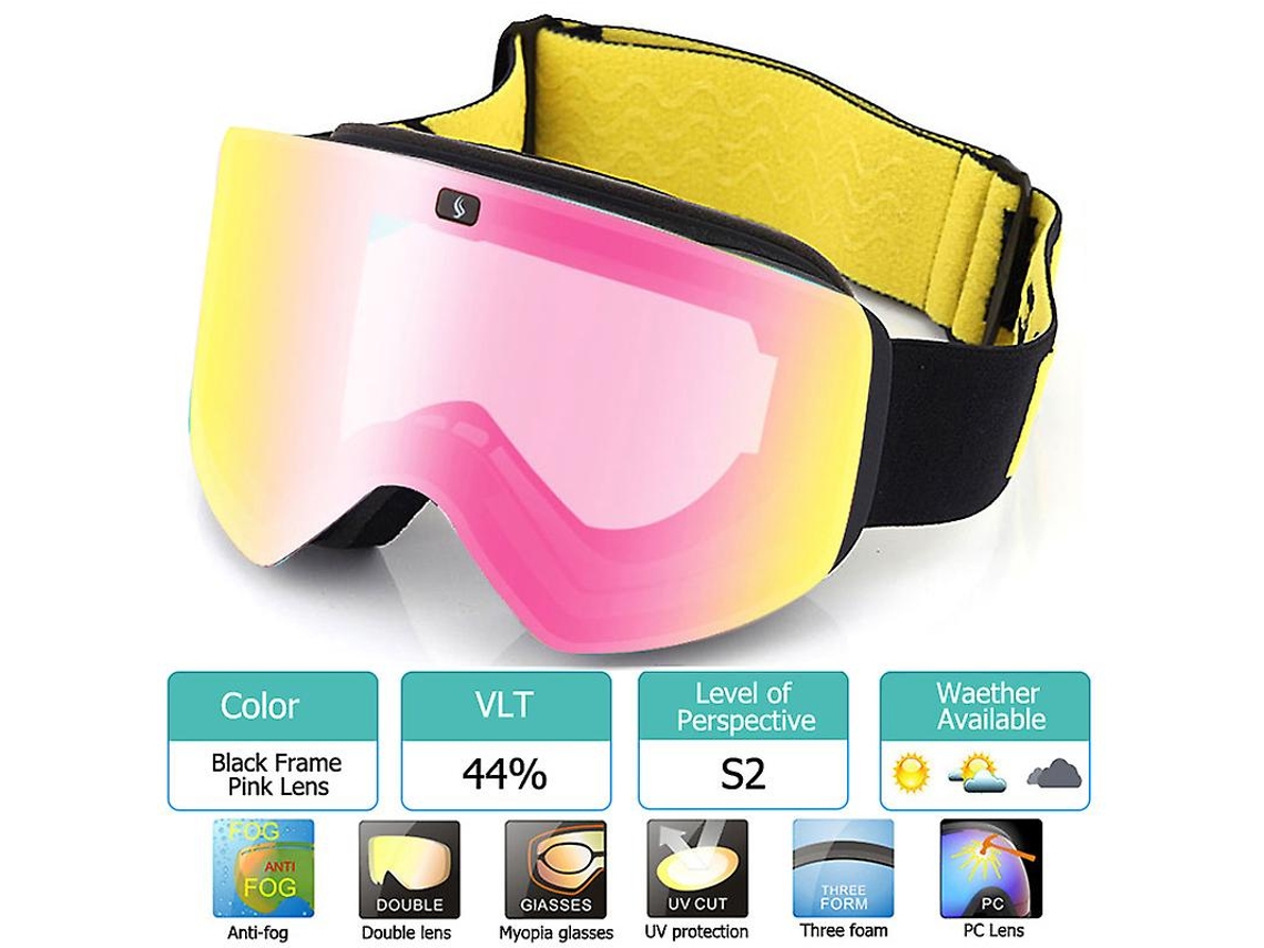Óculos De Esqui Com Lente Polarizada De Dupla Camada Magnética, Óculos Antiembaçante Uv400 Para Esqui E Snowboard, Óculos De Esqui Aquaforge