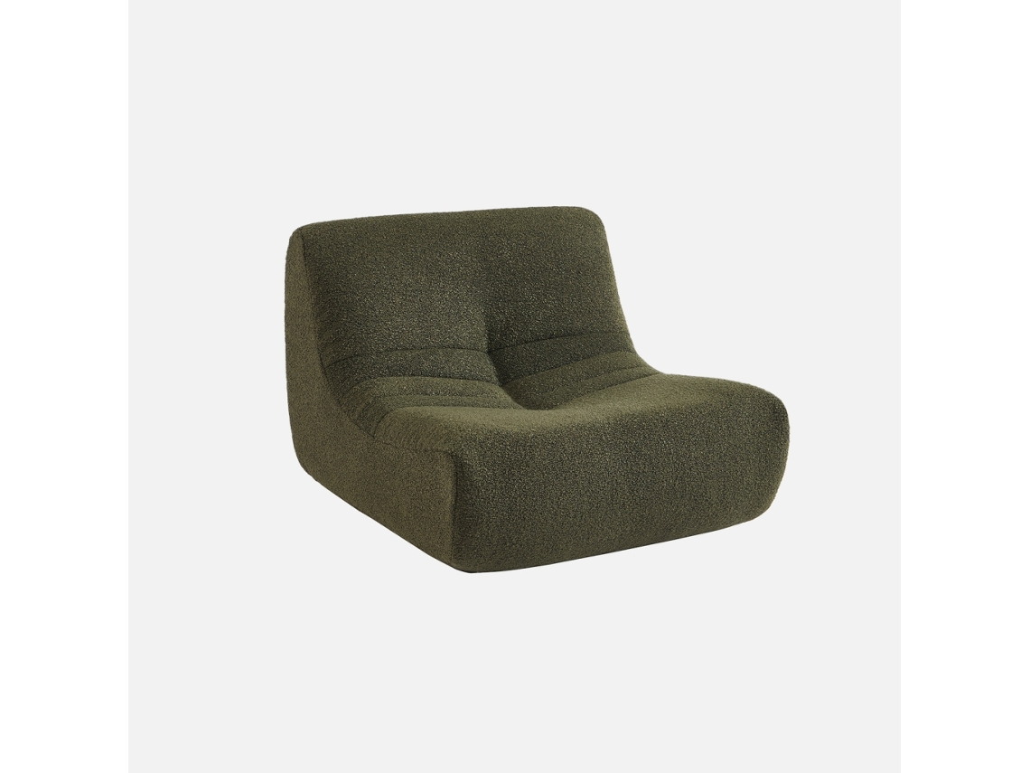 Poltrona Infantil Boucle Texturizada 1 Lugar, Verde Caqui Sweeek