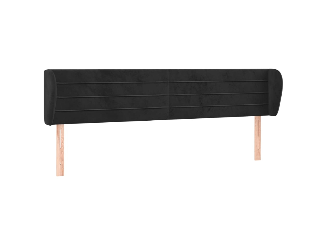 Headboard, Headboards Vidaxl Preto Veludo (203 X 23 X 78/88 Cm)