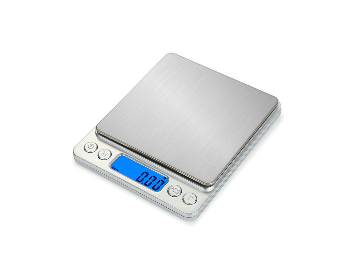 Balança de Cozinha Digital Extra Grande de 3 Kg/0,1 G Recarregável Via Usb, em Aço Inoxidável, com Precisão Eletrônica AQUAFORGE