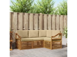 Vidaxl Conjuntos De Sofás Com Almofada 4 Pcs Natural E Bege