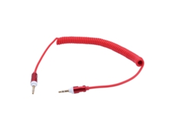 Cabo De Áudio Retrátil Spring Com Conector Macho 3.5mm Macho Para Macho Vermelho