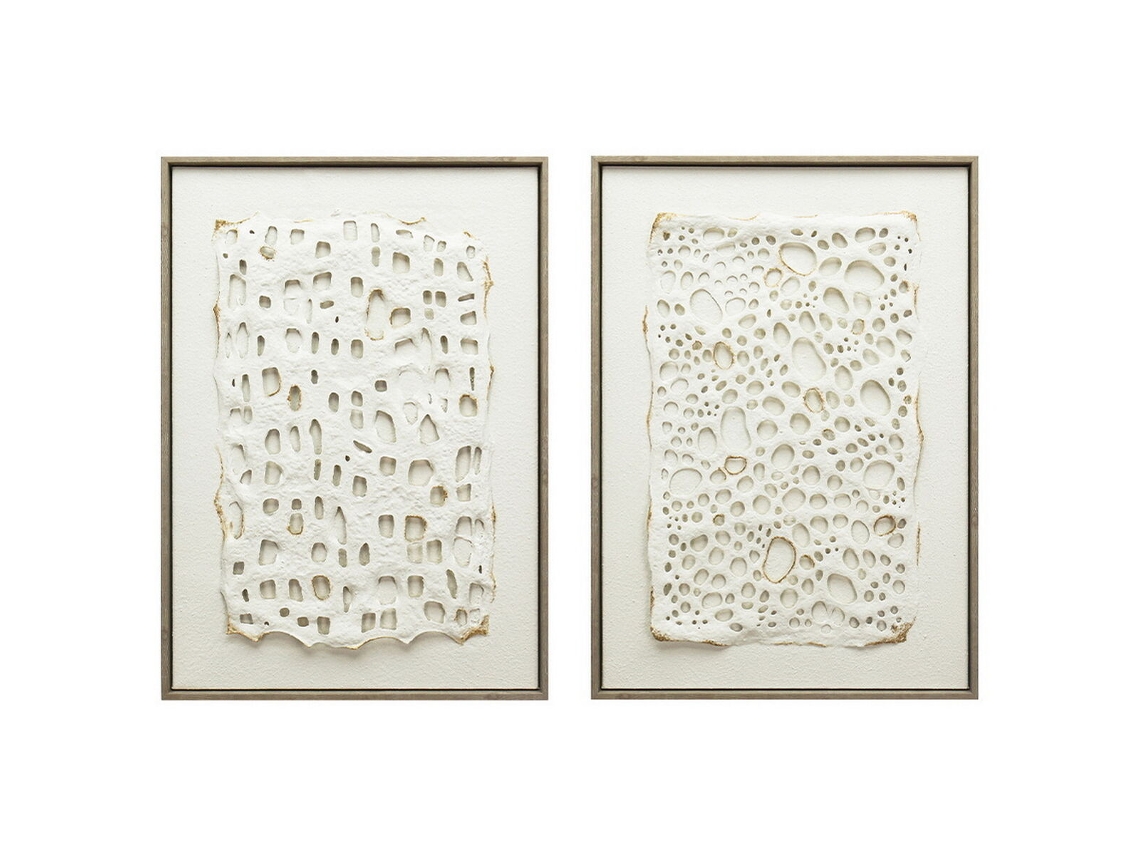 Pintura Home Esprit Branco Moderno 50 X 3 X 70 Cm (2 Unidades)