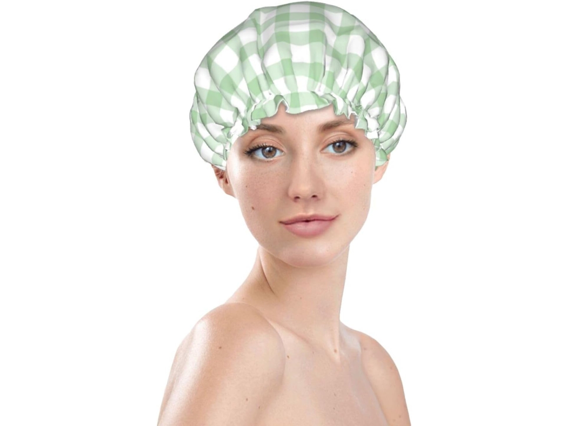 Touca De Banho Feminina, Reutilizável, Impermeável, Dupla Camada, Com Elástico, Ideal Para Cabelos Longos, Estampa