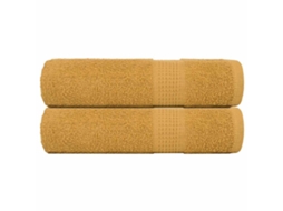 Vidaxl Toalhas De Banho Frogn 2pcs 70x140 Cm 360 G/m² Ouro