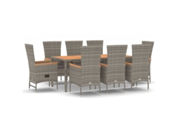 Garden Dining Set, Garden Dining Sets Vidaxl Cinzeto Rattan / Vime (190 Cm Table Length)