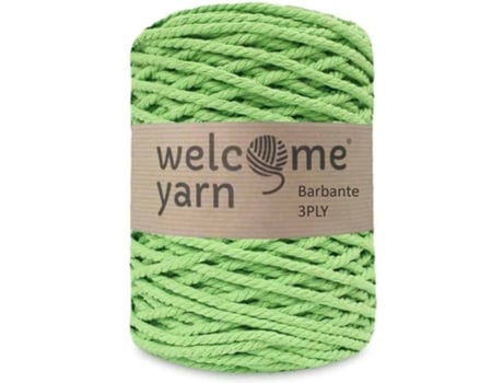Fio de Macramé WELCOME YARN Barbante 3Ply 500G 3,5mmx100M (Verde Claro - Algodão - 11,5x18x11,5 cm)